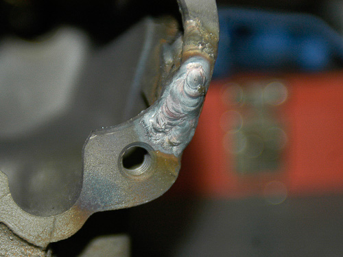 TIG welds in string beads, thoroughly overlapping...