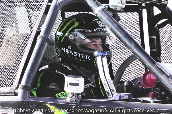Shannon Campbell waits for the start of the 2011 Stampede Ultra4 Race near Reno, Nevada.