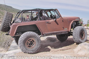 A Jeepster fully modified to tackle Area BFE at Moab, Utah