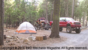 Volunteers camp at South Fork Campground for June 2014 WFTW Rubicon Super Event.