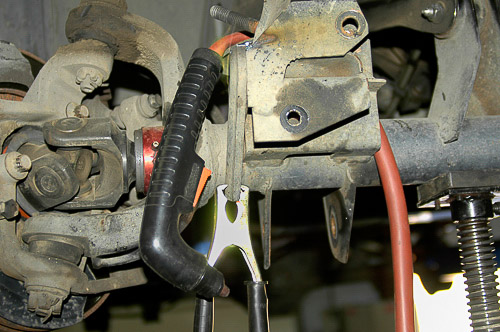 Sway bar link support bracket modifications.