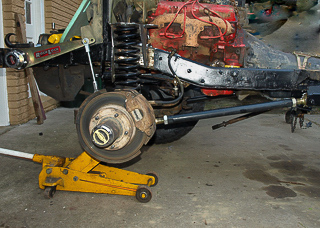 Retrofit link arm suspension for vintage CJ-6 chassis