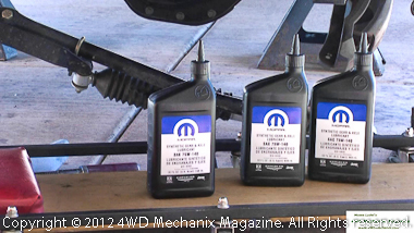 Mopar synthetic gear lube for an AAM axle