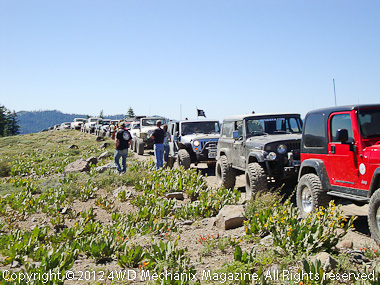 First wave transportation from the Diablo 4-Wheelers, Hills Angels, Reno 4x4 and other clubs. Photo courtesy of Diablo 4-Wheelers.