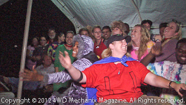 Jenny and staff sing to the Camp Wamp Kids after the dance.