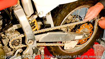 Chain, sprockets and final drive upgrades for a dirt motorcycle.