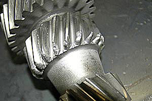 Obsolete B-W cluster gear looks beyond repair—Moses Ludel restores this gear with normalizing, welding with correct filler material, machining and re-heat treating to restore case hardening.
