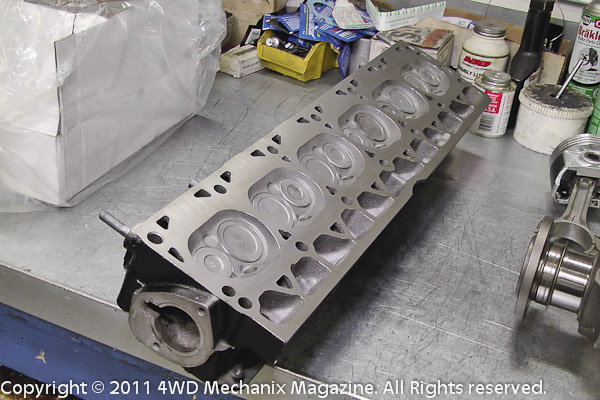 The Jeep inline six 4.0L cylinder head built for 4.6L stroker motor duty!