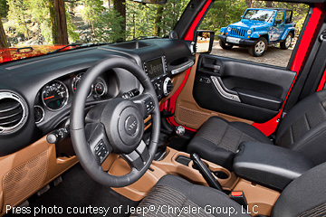 Interior of the new Jeep JK Wrangler model