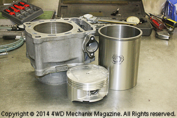 L.A. Sleeve cylinder liner and rebuilt head assembly