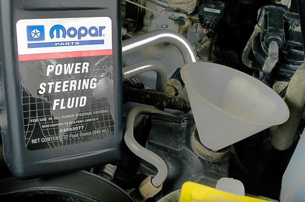 Using Mopar power steering fluid.