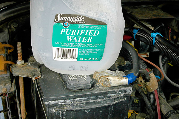 Always use distilled water in your Jeep battery.