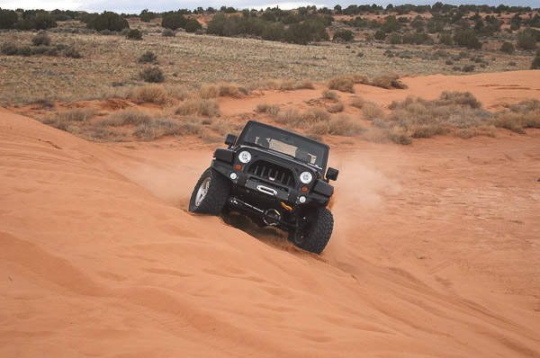 Mopar Concept Jeep 4WD on dunes at Moab, Utah.