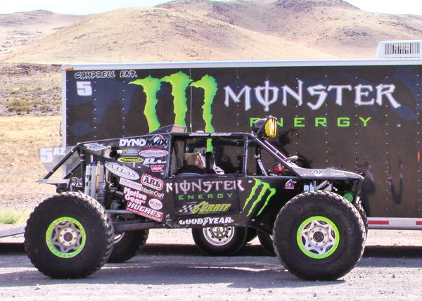 Shannon Campbell's Ultra4 car ready for pre-running near Reno, Nevada