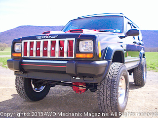 Front grille view of 1998 Jeep XJ Cherokee show 4x4