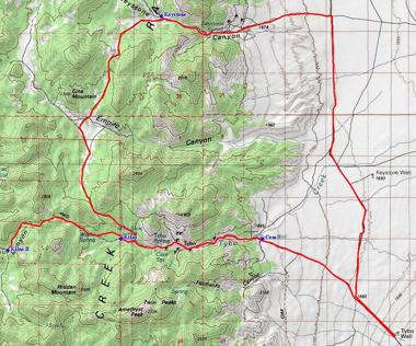Map of the Tybo Kilns Area at Central Nevada