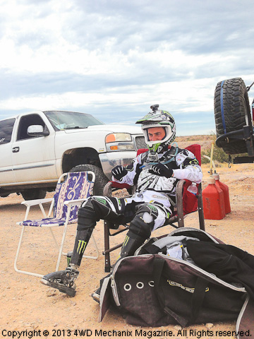 Jesse Williamson waiting to ride at Baja 1000